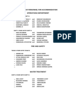 Pairing of Personnel For Accommodation Operations Department