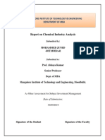 Report On Chemical Industry Analysis: Mohammed Juned 4MT18MBA41