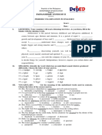 Third Quarter Exam in English 9 (Division)