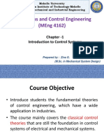 Regulations and Control Engineering (Meng 4162) : Chapter - 1 Introduction To Control Systems