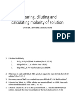 Preparing, Diluting and Calculating Molarity of Solution: Chapter 2: Buffers and Solutions