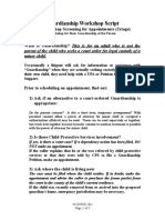 Guardianship Workshop Script: Parent of The Child Who Seeks A Court Order For Legal Custody of A Minor Child