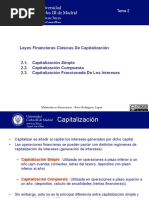 Leyes Financieras Clásicas de Capitalización: Tema 2