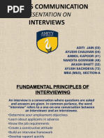 Presentation On: Business Communication Interviews