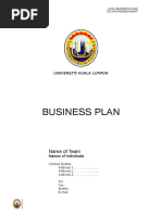 Bussness Plan Unikl Template