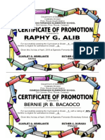 Certificate of Promotion