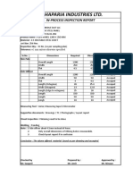 Chhaparia Industries LTD.: In-Process Inspection Report