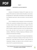 Factors Affecting The Choice of Grade 11 Learners in Selecting ICT Specialization and Level of Interest Towards ICT Program