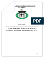 Sexual Harassment of Women at Workplace Prevention, Prohibition and Redressal Act, 2013