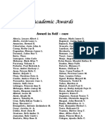 Academic Awards: Award in Self - Care