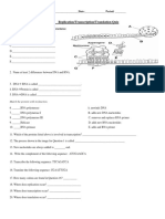 Replication, Transcription, Translation Quiz