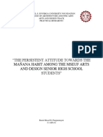 The Persistent Attitude Towards The Mañana Habit Among The Mseuf Arts and Design Senior High School Students