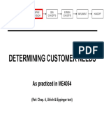 Determining Customer Needs: As Practiced in ME4054