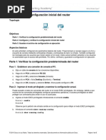 6.4.1.3 Packet Tracer - Configure Initial Router Settings