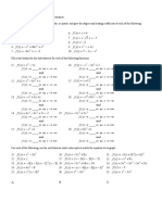 Graphing Polynomials Worksheet