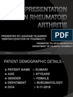 Case Presentation On Rheumatoid Arthritis