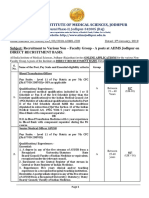 Advertisement For Recruitment To Non - Faculty GRP A Posts at AIIMS, Jodhpur On DIRECT RECRUITMENT BASIS Draft