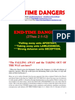 End-Time Dangers: The Falling Away and The Taking Out of THE WAY Are Here!