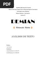 Demian - Herman Hesse (Análisis)