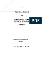 Operating Manual For Communications Service Monitor 2945a