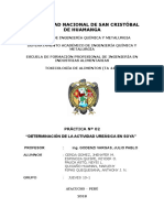 Universidad Nacional de San Cristóbal de Huamanga: Práctica #02 "Determinación de La Actividad Ureásica en Soya"