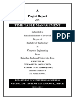 Time Table Management: Project Report