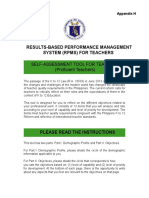 Self-Assessment Tool For Teacher I-III