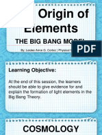 1 - Origin of Elements (Big Bang)