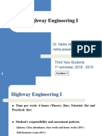 Highway Engineering I: Dr. Nahla Hussein Nahla - Alaswadko@uod - Ac