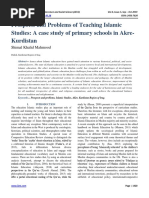 Prospects and Problems of Teaching Islamic Studies: A Case Study of Primary Schools in Akre - Kurdistan