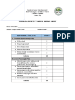 Teaching Demo Rating Sheet