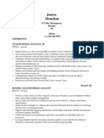 Justyn Monahan: 572 Nils Throughway Phoenix AZ Phone +1 (555) 269 4072 Experience New York, NY Lead Business Analyst, VP