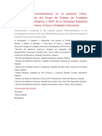 Monitorización Hemodinámica en El Paciente Crític1