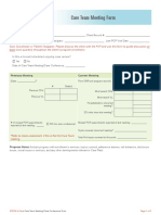 Care Team Meeting Form: Previous Meeting Current Meeting