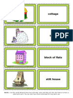 Homes Houses Esl Vocabulary Game Cards For Kids