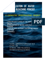 Sterilization of Water Using Bleaching Powder: A Chemistry Investigatory Project