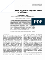 3-D Seismic Response Analysis of Long Lined Tunnels in Half-Space