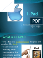 I - Pad: Seminar By-Jagdish Singh Reg No-0915911