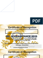 Certificate For Mr. and Ms. Acquaintance 2019