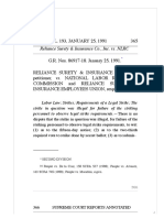 12 Reliance Surety & Insurance Co., Inc. vs. NLRC 193 SCRA 365, January 25, 1991 - Escra