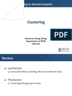 Clustering: ISOM3360 Data Mining For Business Analytics