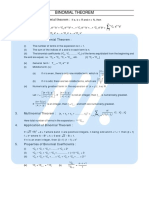 Statement of Binomial Theorem