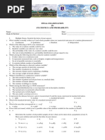 Final Examination IN Statistics and Probability