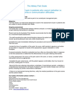 The Abbey Pain Scale For Assessment of Pain in Patients Who Cannot Verbalise I.E. Patients With Dementia or Communication Difficulties