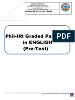 Graded Passages in English Pretest