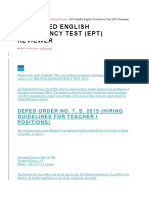 2019 Deped English Proficiency Test (Ep T) Reviewer