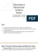 Determination of Refractive Index and Optical Rotation