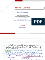 MA 105: Calculus: Sudhir R. Ghorpade