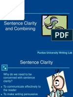 Sentence Clarity and Combining: Purdue University Writing Lab