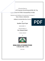 Critical Analysis of Corporate Social Responsibility by Top Organizations For CSR & Sustainability in India